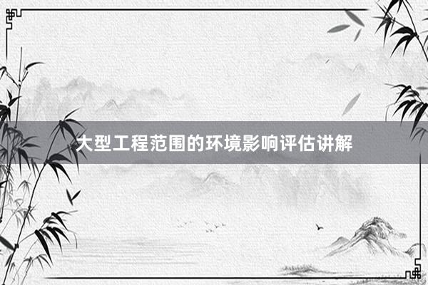 大型工程范围的环境影响评估讲解