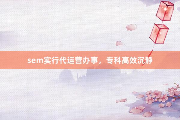 sem实行代运营办事，专科高效沉静