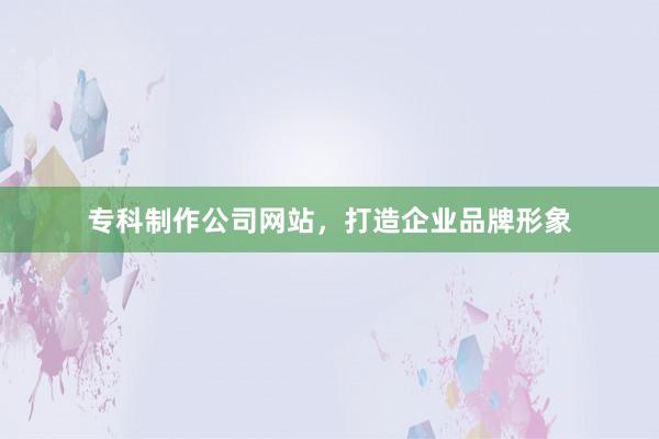 专科制作公司网站，打造企业品牌形象